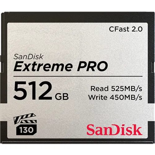 SANDISK EXTREME PRO CFAST 2.0/512GB 525MB/S VPG130