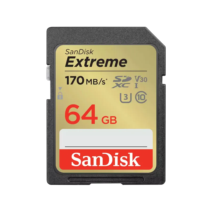EXTREME 64B SDXC MEMORY CARD/170MB/S 80MB/S UHS-I CLASS 10 U3