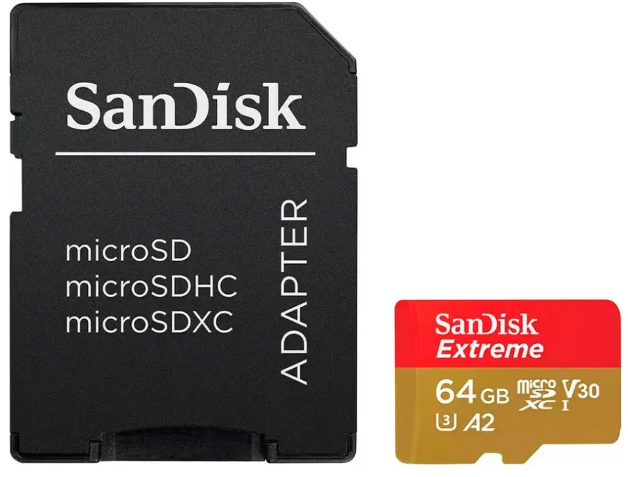 EXTREME PLUS MICROSDXC 64GB+SD/ADAPTER 200MB/S 90MB/S A2 C10 V3