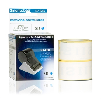 SLP-R2RL WHITE LABEL REMOVABLE/28X89MM 130 LAB/ROLL