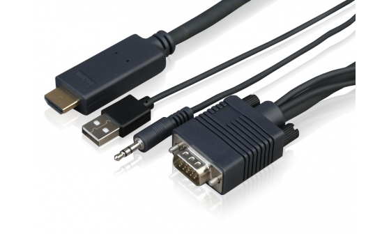 1m VGA to HDMI cable converter with USB power