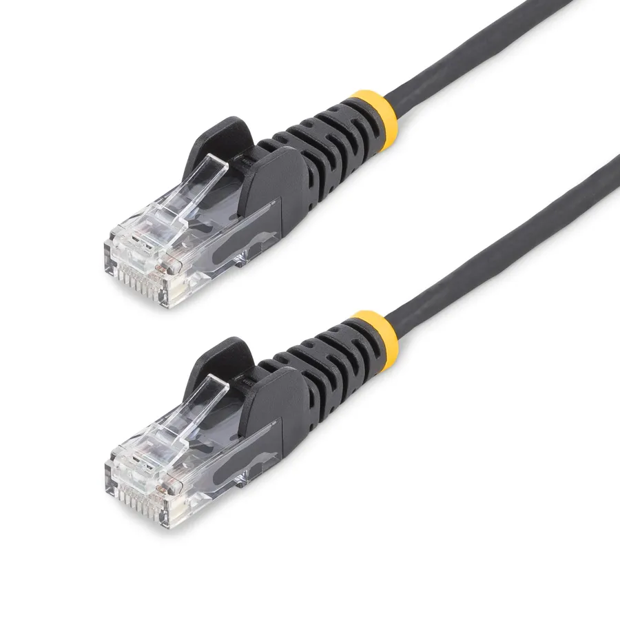 25CM BLACK SLIM CAT6 CABLE/SNAGLESS RJ45 UTP PATCH CABLE