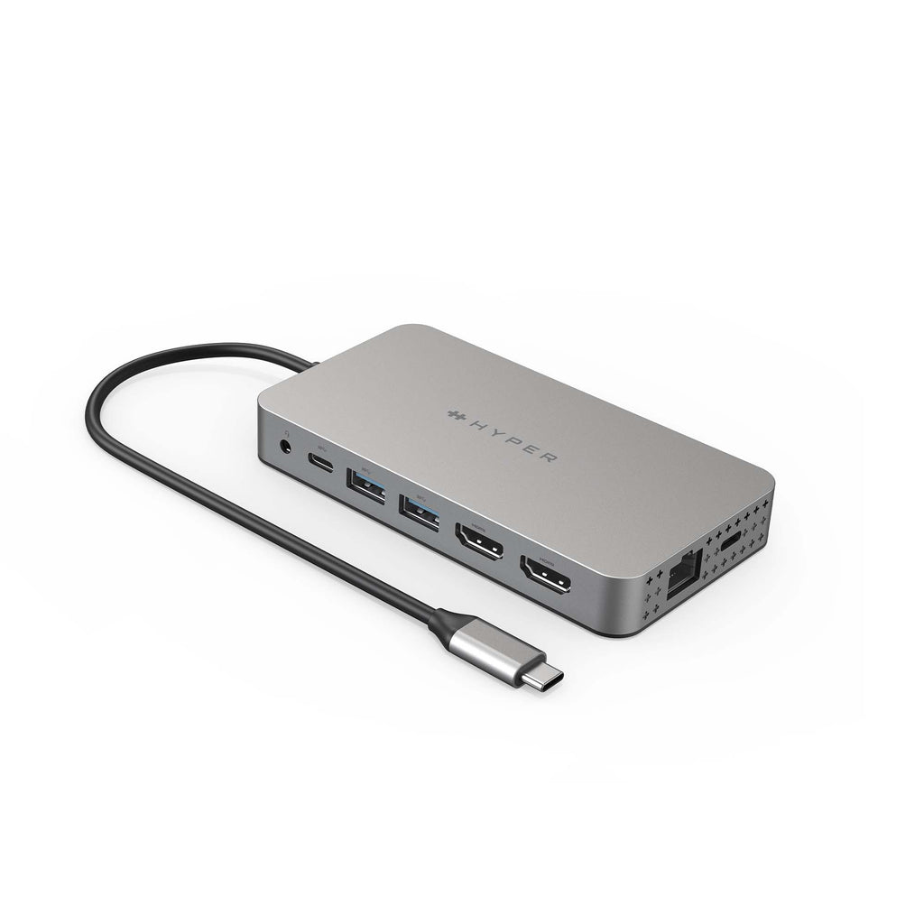 HYPERDRIVE DUEL HDMI 10IN1/TRAVEL DOCK F/ M1 MACBOOK SILVER