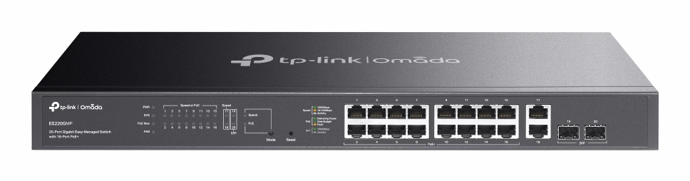 20-PORT 1G EASY MANAGED SWITCH/16-PORT POE+ 250 W POE POWER