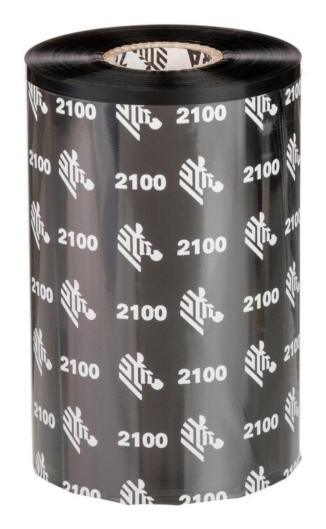 Wax Ribbon, 110mmx450m (4.33inx1476ft), 2100; High Performance, 25mm (1in) core, 12/box