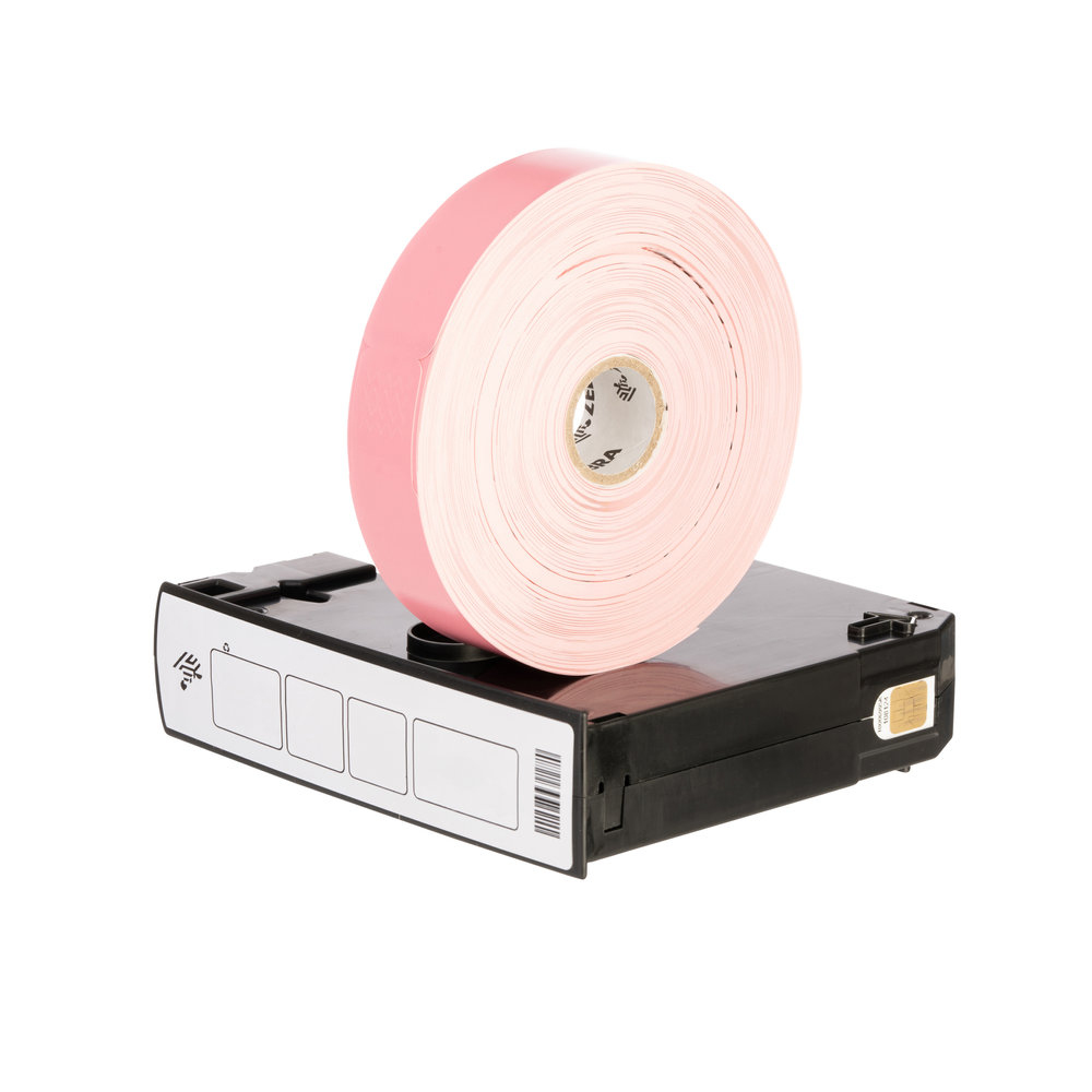 Wristband, Polypropylene, 1x10in (25.4x254mm); Direct thermal, Z-Band Fun, Adhesive closure, Cartridge, 350/roll, 6/box, Pink