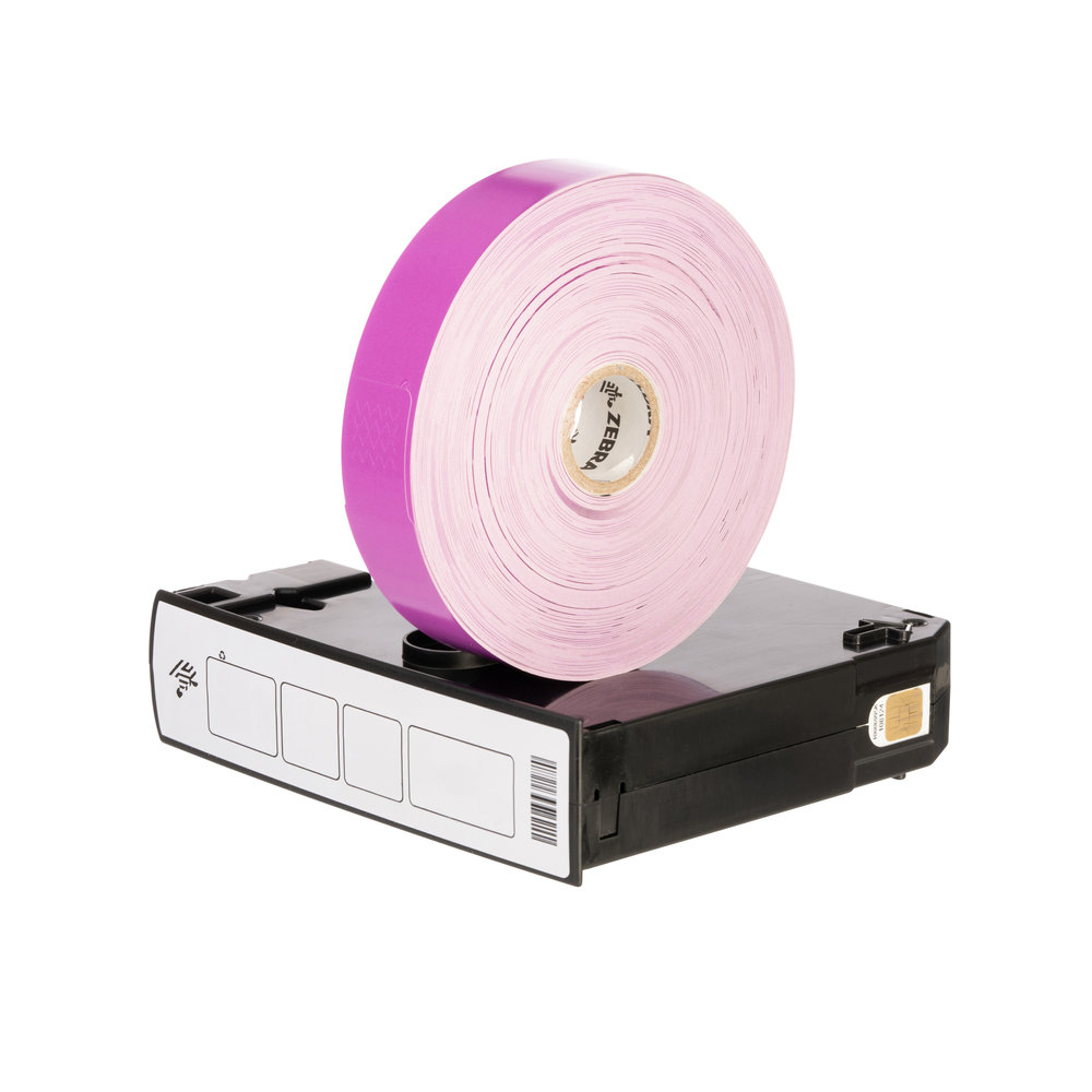 Wristband, Polypropylene, 1x10in (25.4x254mm); Direct thermal, Z-Band Fun, Adhesive closure, Cartridge, 350/roll, 6/box, Purple
