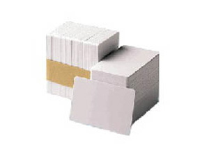 Zebra white PVC cards, 30 mil low coercivity magnetic stripe (500 cards) 53,975mm ×85,979 (2.125"×3.385")