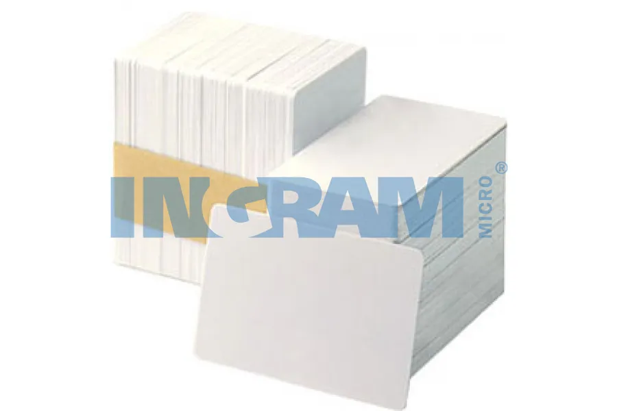 Zebra white PVC cards, 15 mil with writeable back (500 cards)