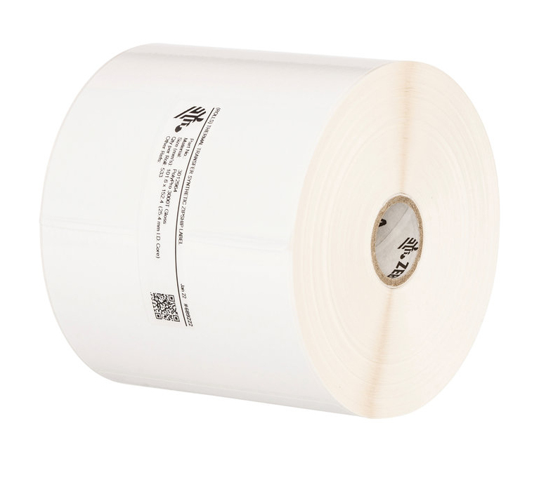 LABEL, POLYETHYLENE, 102X76MM; THERMAL TRANSFER, POLYE 3100T GLOSS, PERMANENT ADHESIVE, 25MM CORE