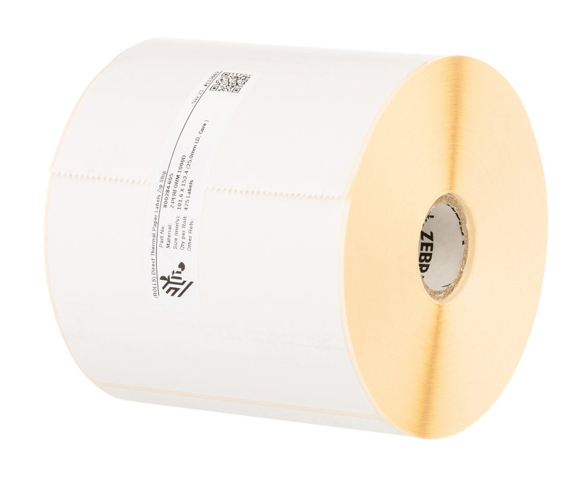LABEL, PAPER, 55X38MM; DIRECT THERMAL, Z-PERFORM 1000D, UNCOATED, PERMANENT ADHESIVE, 19MM CORE