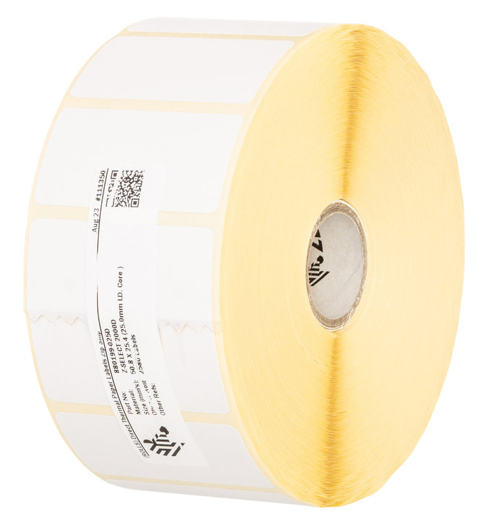 Label, Paper, 102x38mm; Direct Thermal, Z-Select 2000D, Coated, Permanent Adhesive, 76mm Core, Perforation