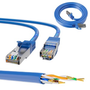 EX6549 Patch cord Extralink CAT6A S/FTP 0,5m 10GB shielded folied twisted pair cupru albastru