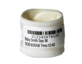 Wristband, Paper/PET, 1.375x5.5in (35x140mm), Laser, LaserBand 2, Hook & Loop Closure, Infant, W/ labels, , 100 bands/box