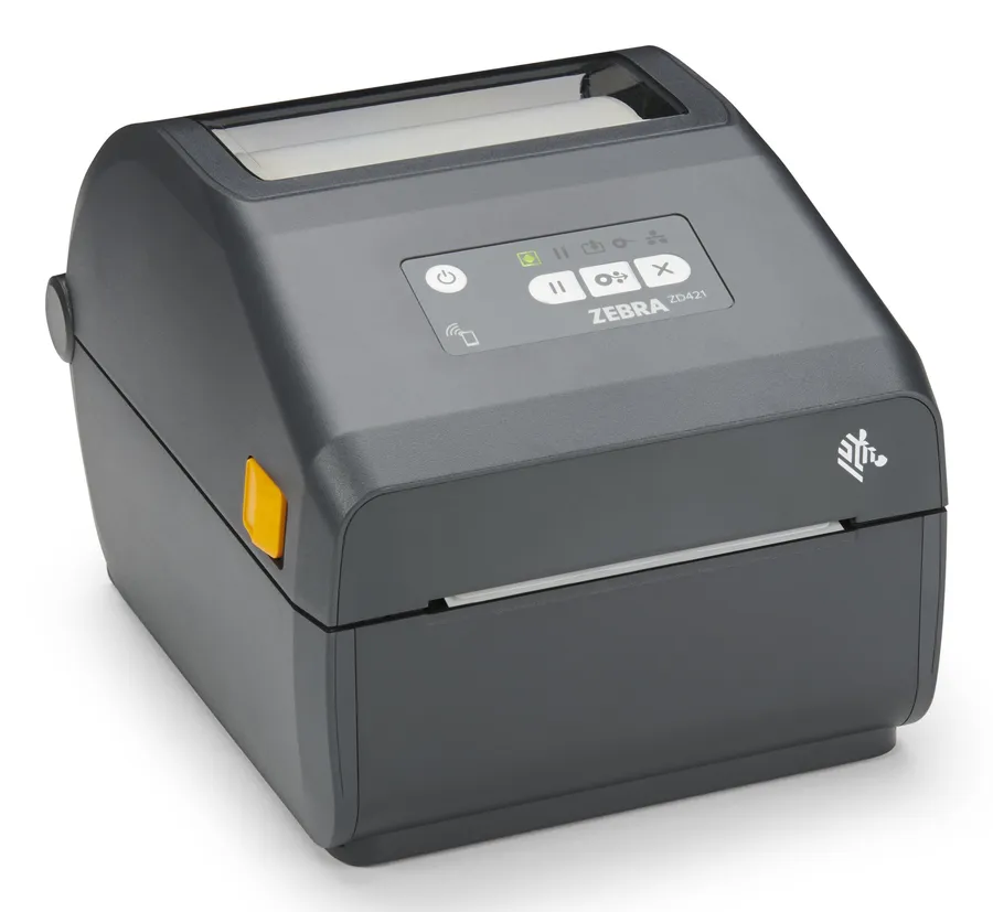 Thermal Transfer Printer (74/300M) ZD421; 203 dpi, USB, USB Host, Modular Connectivity Slot, BTLE5, EU and UK Cords, Swiss Font, EZP