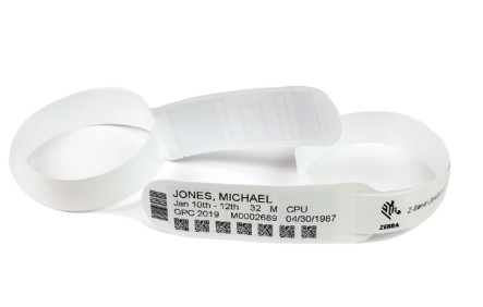 Wristband, Polypropylene, 30x362mm; Direct Thermal, Z-BAND ULTRASOFT , Coated, 25mm Core, RFID, 178/ROLL, 3/BOX