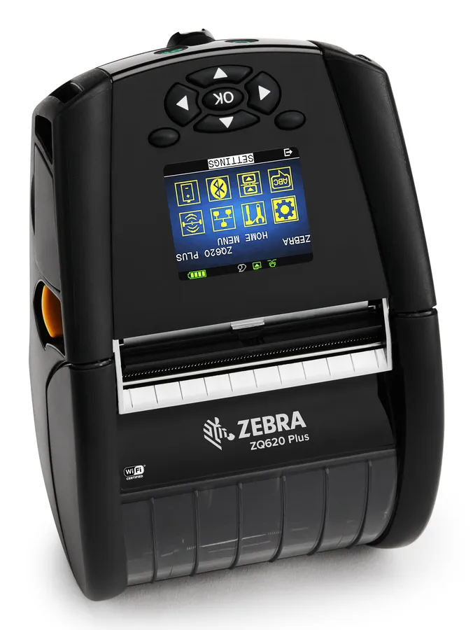 DT Printer ZQ620 Plus 3"/72mm; English fonts,BT 4.x, Linered platen, 0.75" core, Group E, Shoulder strap, Belt clip