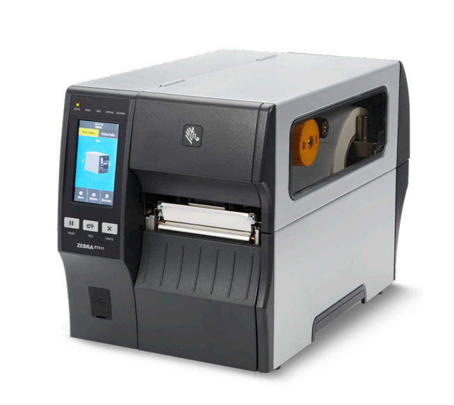 TT Printer ZT411; 4", 300 dpi, Euro and UK cord, Serial, USB, 10/100 Ethernet, Bluetooth 4.1/MFi, USB Host, Peel w/ Liner Take-Up, EZPL