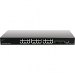 GWN7813P Grandstream switch Layer 3 managed PoE 24 porturi Gbe, 4 porturi SFP+, stackable