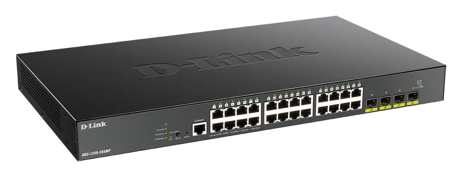 Switch 24port maxPoE 128Gb DGS-1250-28XMP/E