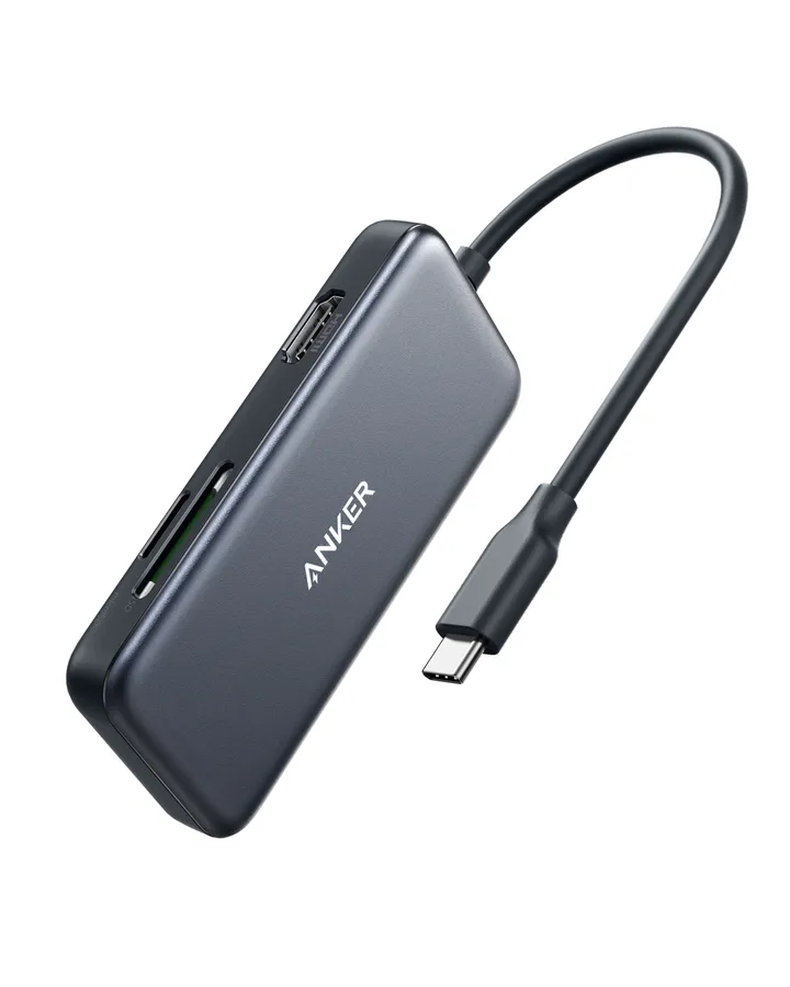 Adaptor Anker USB-C 5-in-1, 4K HDMI, 2xUSB-A,  microSD, SD Card Reader, Negru