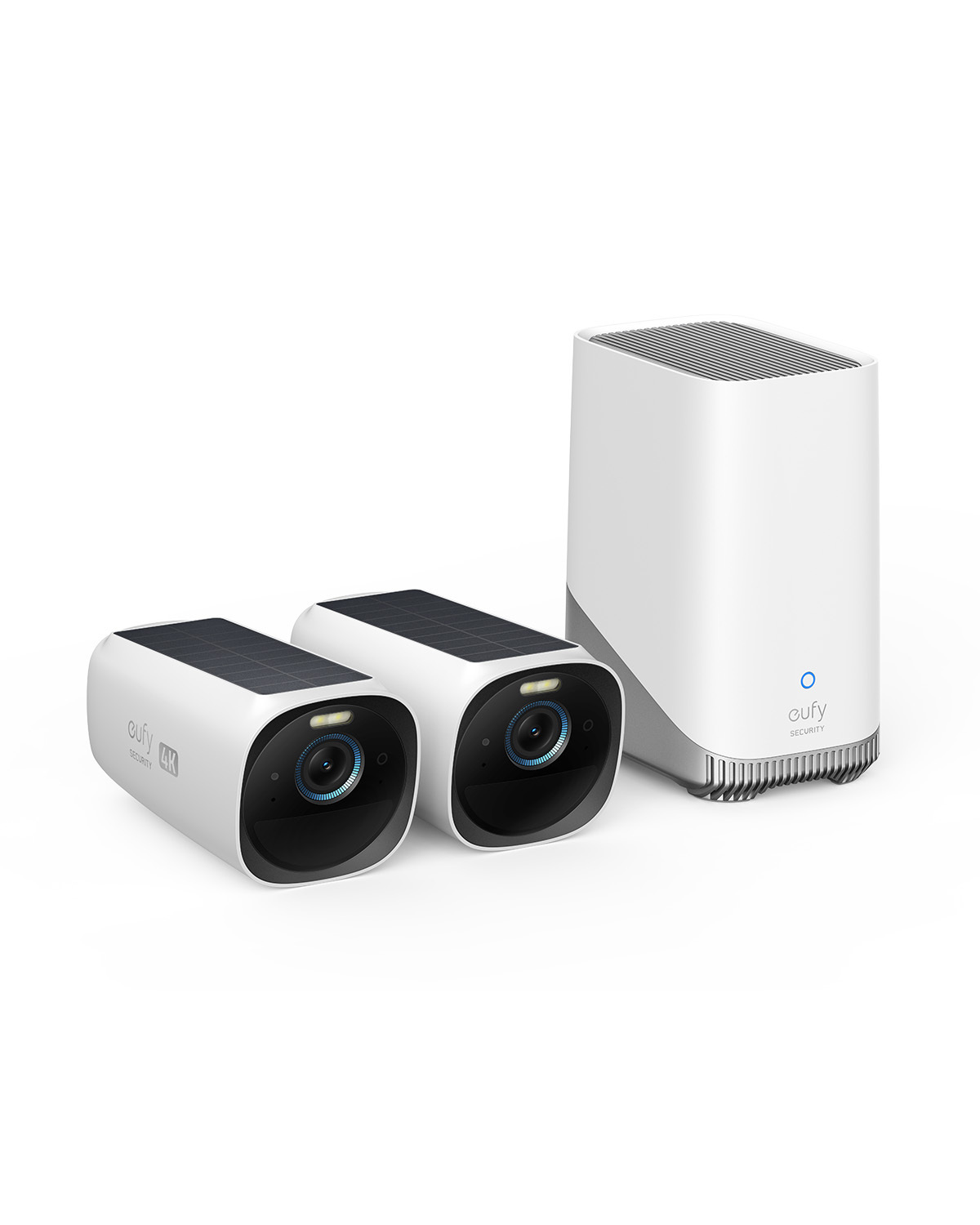 Kit supraveghere video eufyCam 3 S330, 4K Ultra HD, Incarcare solara, BionicMind™, Nightvision, Homebase 3 + 2 camere video