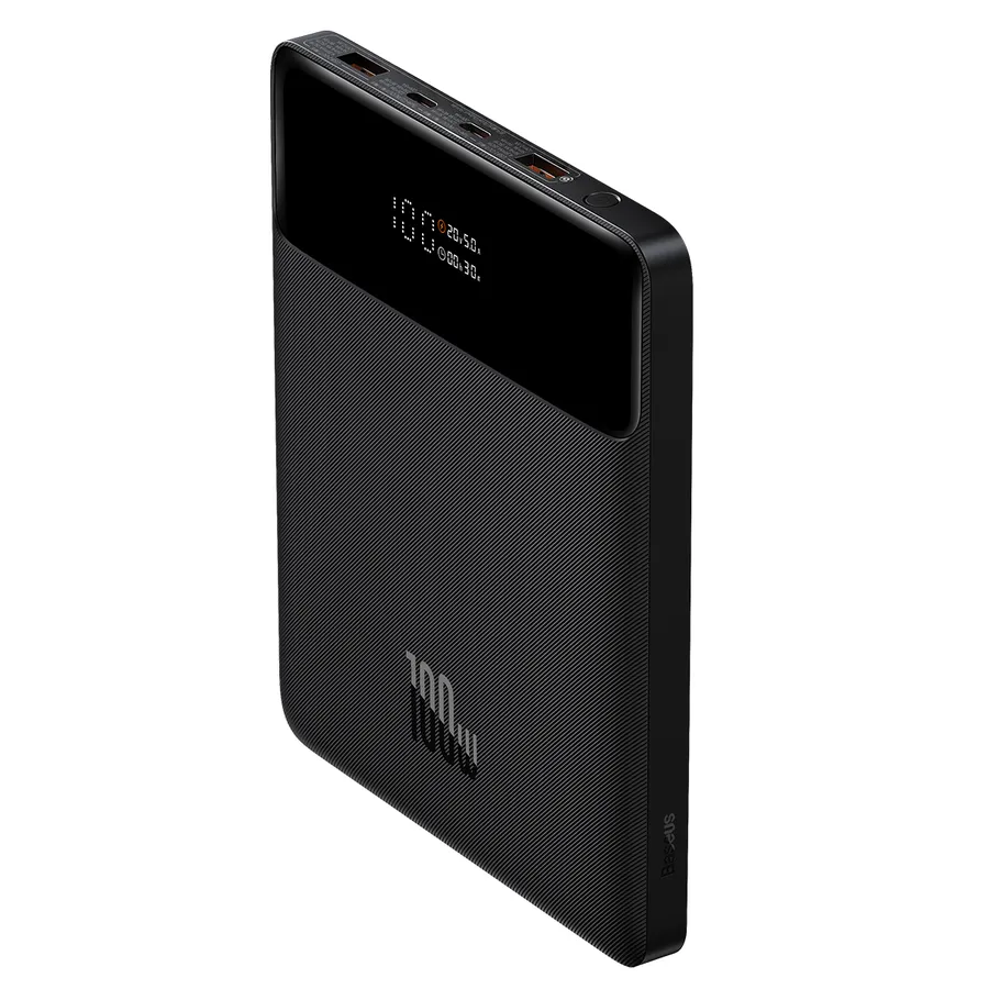 Baterie externa Baseus Blade High Power, 20000 mAh, 100W, Digital Display, Incarcare rapida, 2x USB-A, 2x USB-C, cablu USB-C inclus, Negru