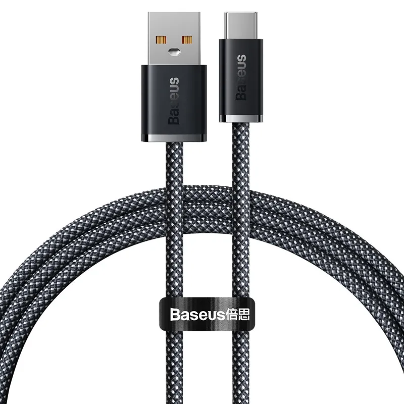 Cablu Baseus Dynamic Series, USB la USB-C, 100W, Fast Charging, 1m, Gri