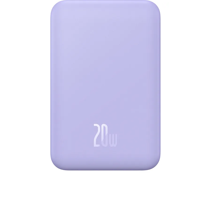 Baterie externa Baseus Magnetic Mini Wireless, 20000mAh, Incarcare rapida, 20W, cablu USB-C inclus, Violet