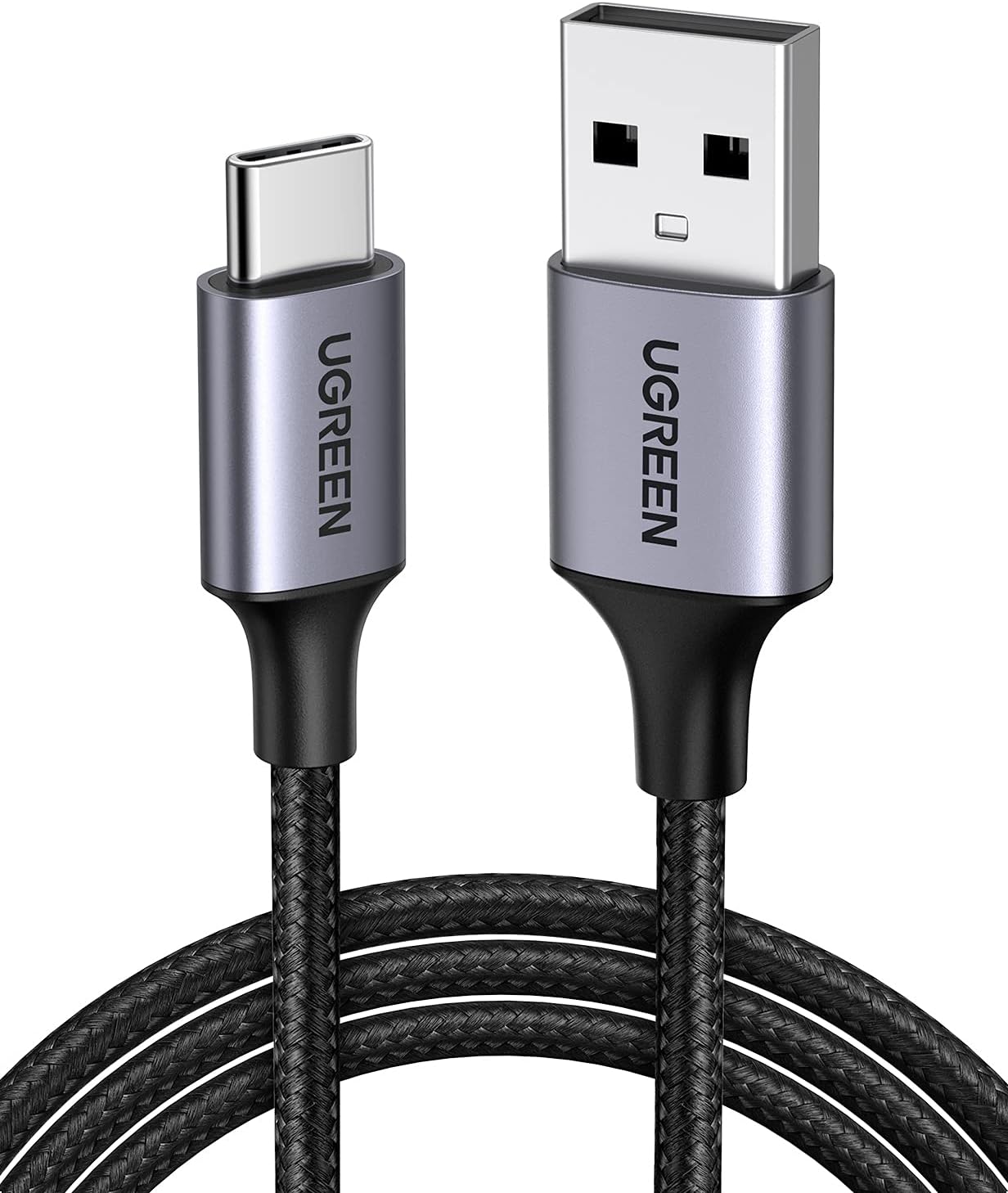 Cablu Ugreen USB-C USB-A 2.0, invelis aluminiu, 1m, Negru
