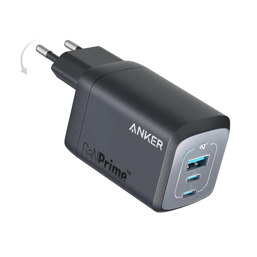 Incarcator retea Anker GaN Prime, 67W, ActiveShield™ 2.0, 2x USB-C, 1x USB-A, Negru