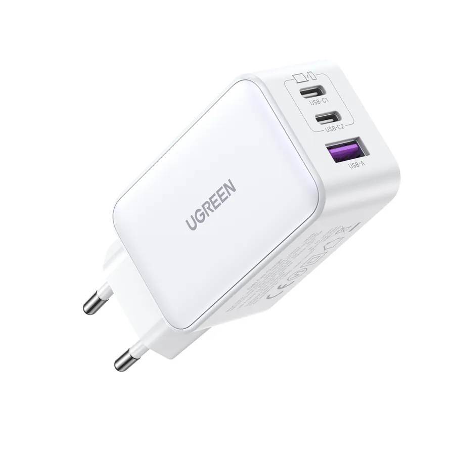 Incarcator de retea UGREEN Nexode 65W 2x USB-C 1x USB-A Fast Charger Alb