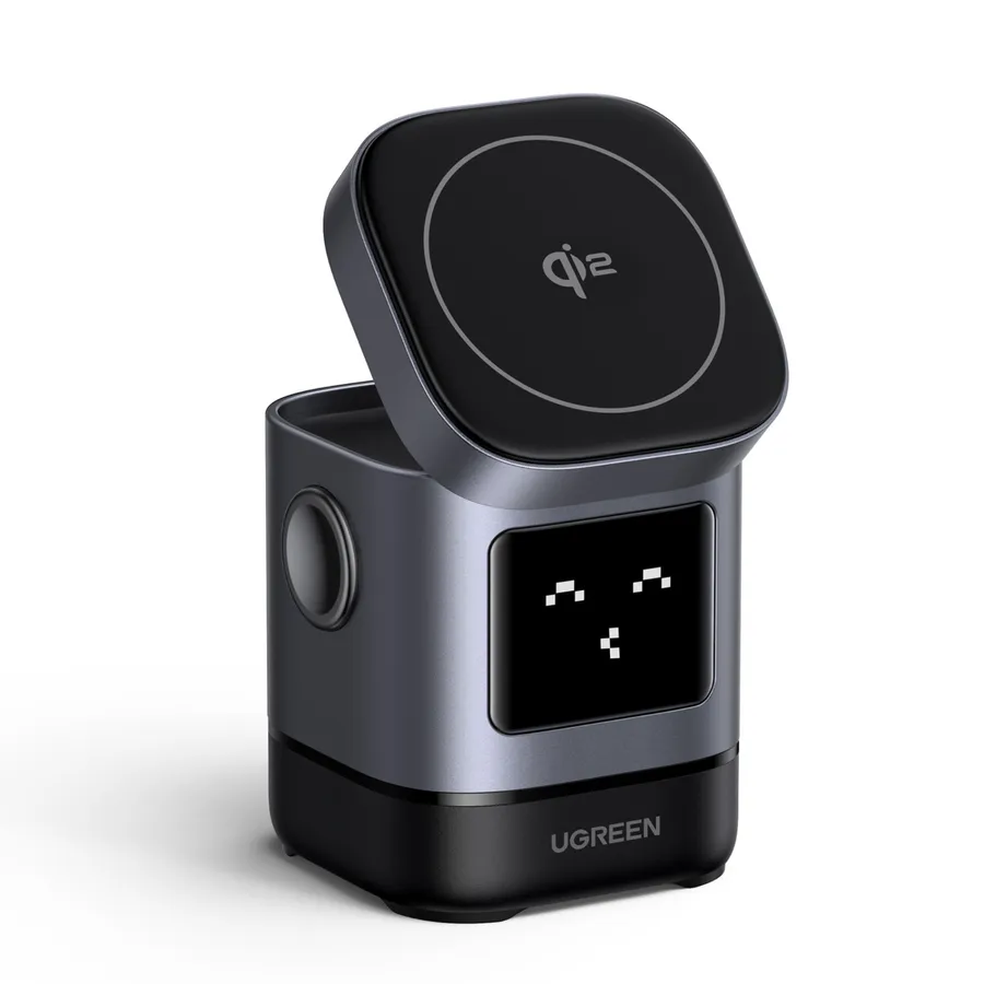 Incarcator wireless magnetic UGREEN Uno 2in1 15W Gri
