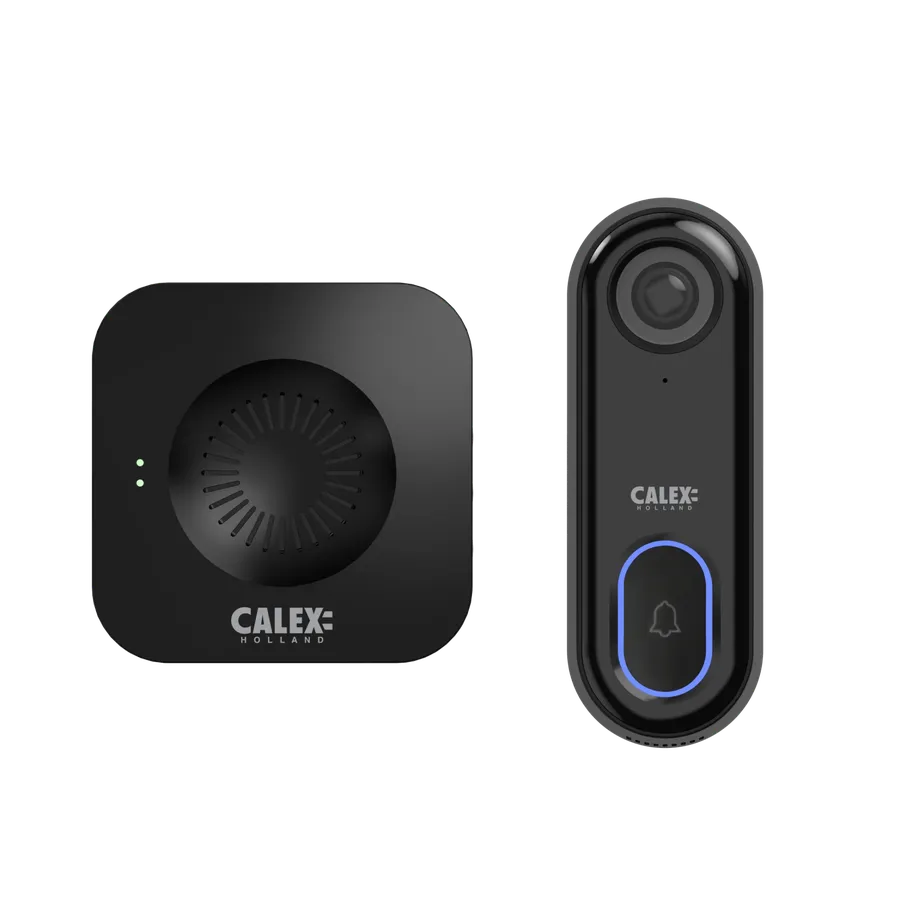Set sonerie video Calex Smart 1080P cu difuzor wireless, Negru