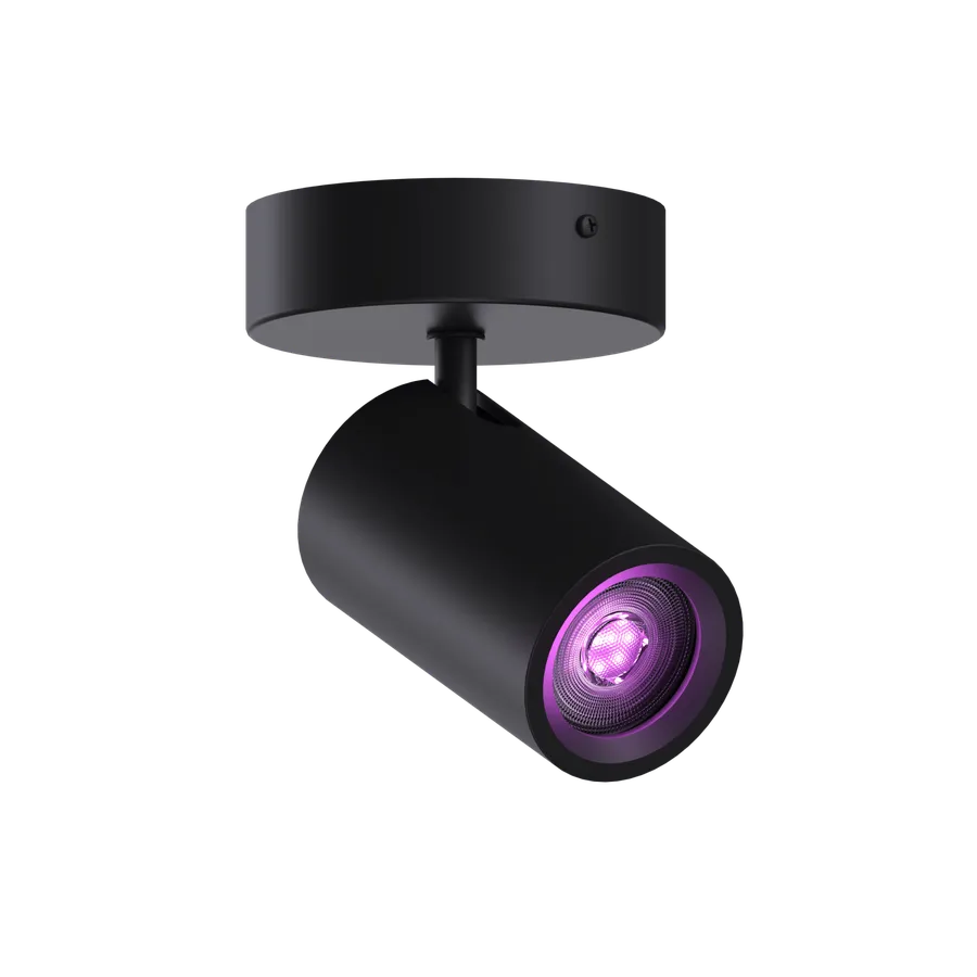 Plafoniera Calex Smart, Rotativ, Bec GU10, 345 lumeni, Aplicatie dedicata, Compatibil cu Amazon Alexa, Negru