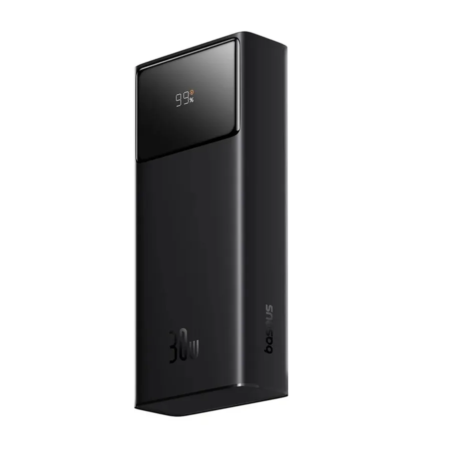 Baterie externa Baseus Star-Lord Digital Display, 20.000 mAh, 30W, cu cablu USB-A la USB-C 0.3m, Negru