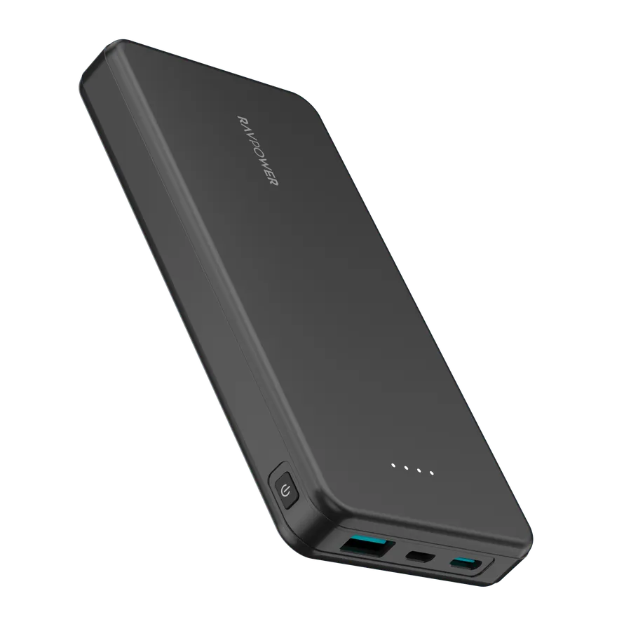 Baterie externa RavPower RP-PB1215, 10.000 mAh, 15W, USB-C, USB-A, microUSB, Negru