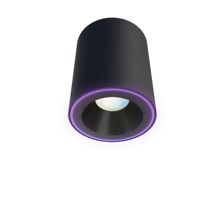 Spot de tavan LED Calex Smart Halo 10cm, RGB, lumina calda, 6.5W, IP20, 340 lm, clasa G, Negru