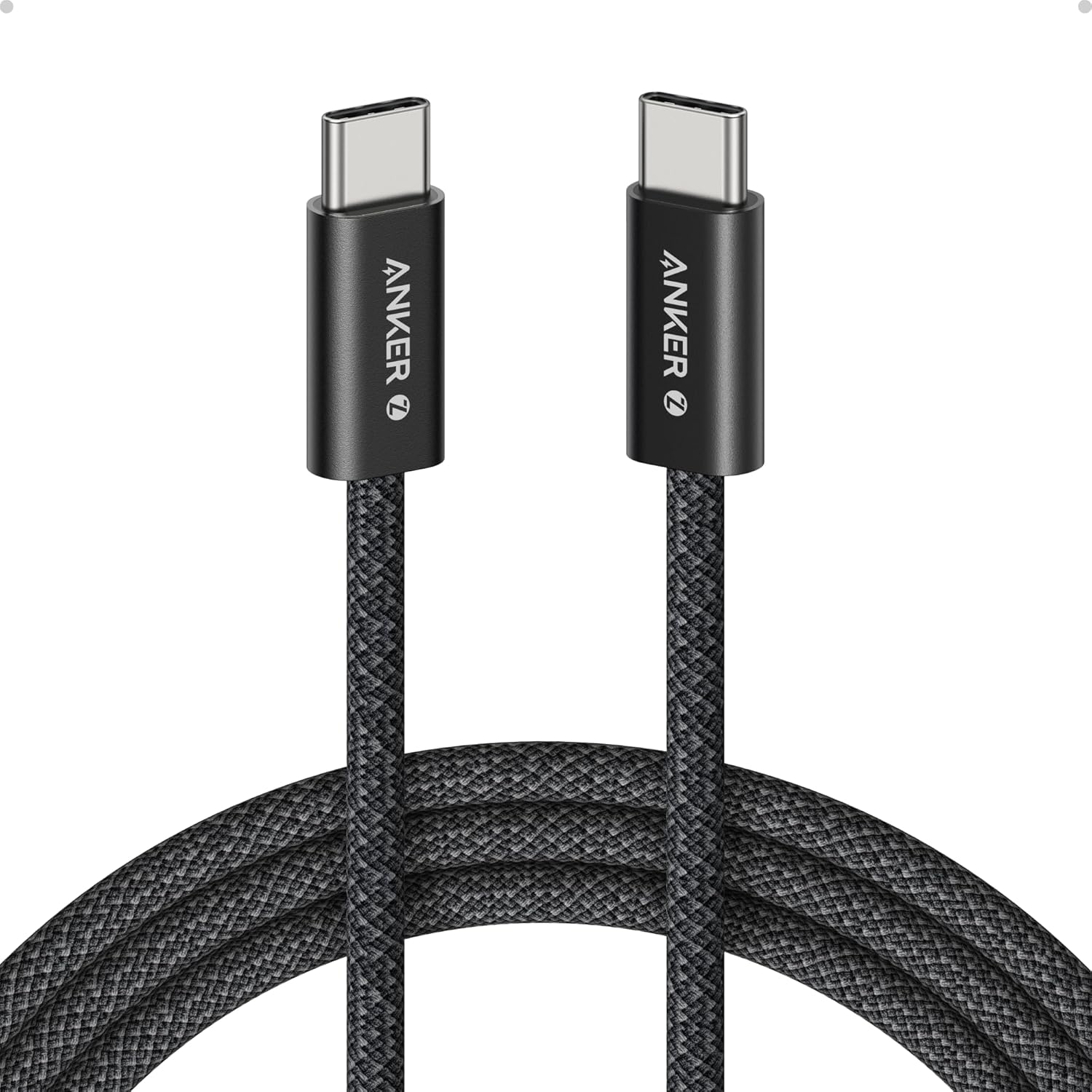 Cablu Anker Zolo USB-C la USB-C, 240W, braided, 1m, Negru
