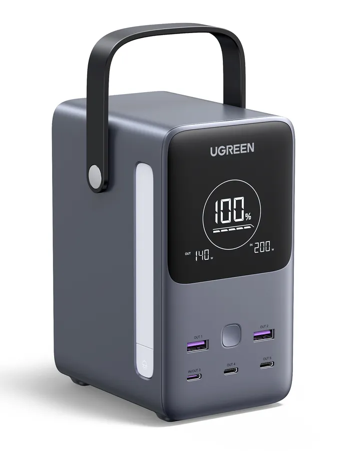 Baterie externa UGREEN PB770 48.000 mAh, 300W, 2x USB, 4x USB-C, Gri