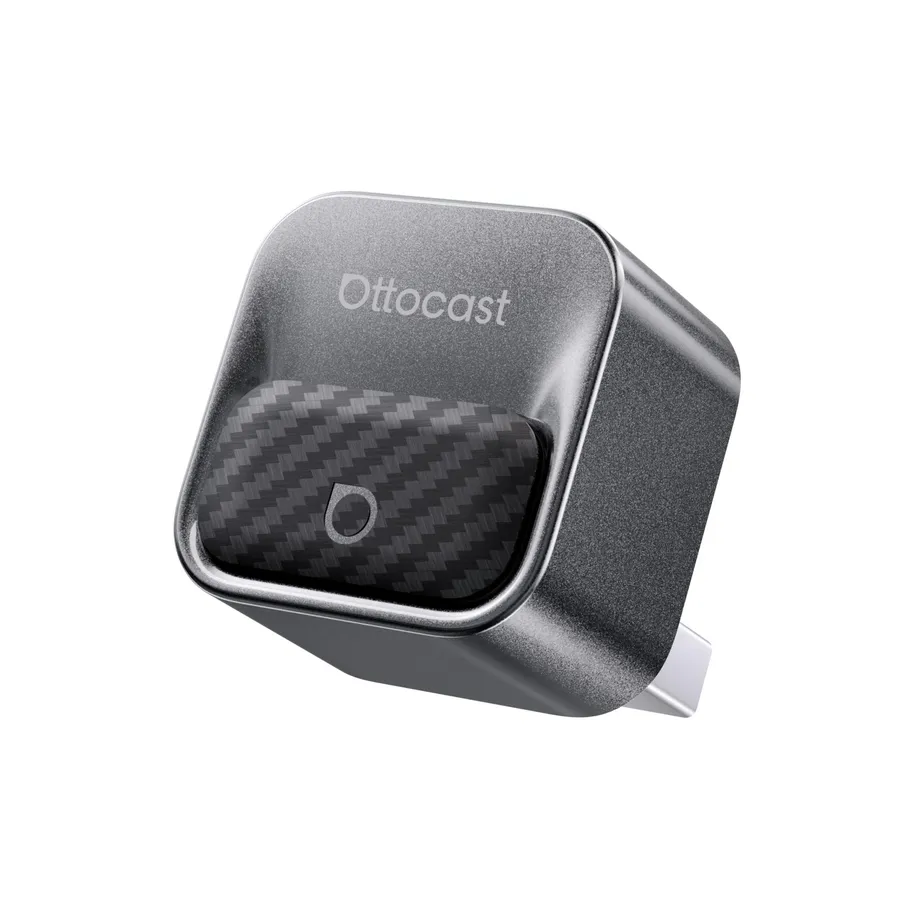 Adaptor Ottocast Mini Core Wireless CarPlay si Android Auto Plug and Play 2-in-1, Gri