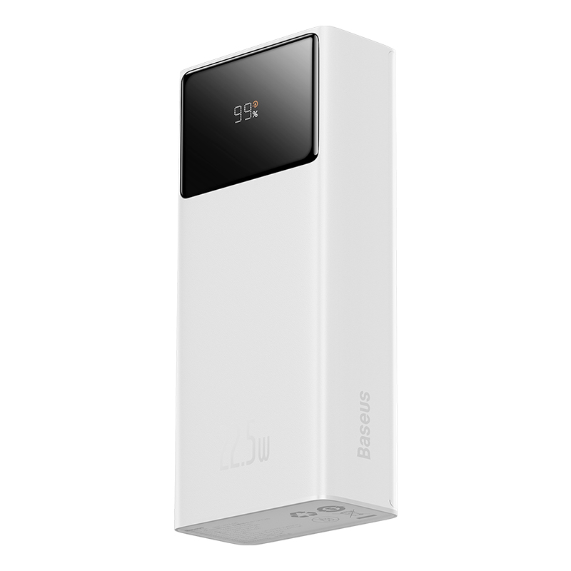 Acumulator extern Baseus EnerFill FP41 30.000 mAh, 22.5W, 1x USB-C, 2x USB-A, Alb