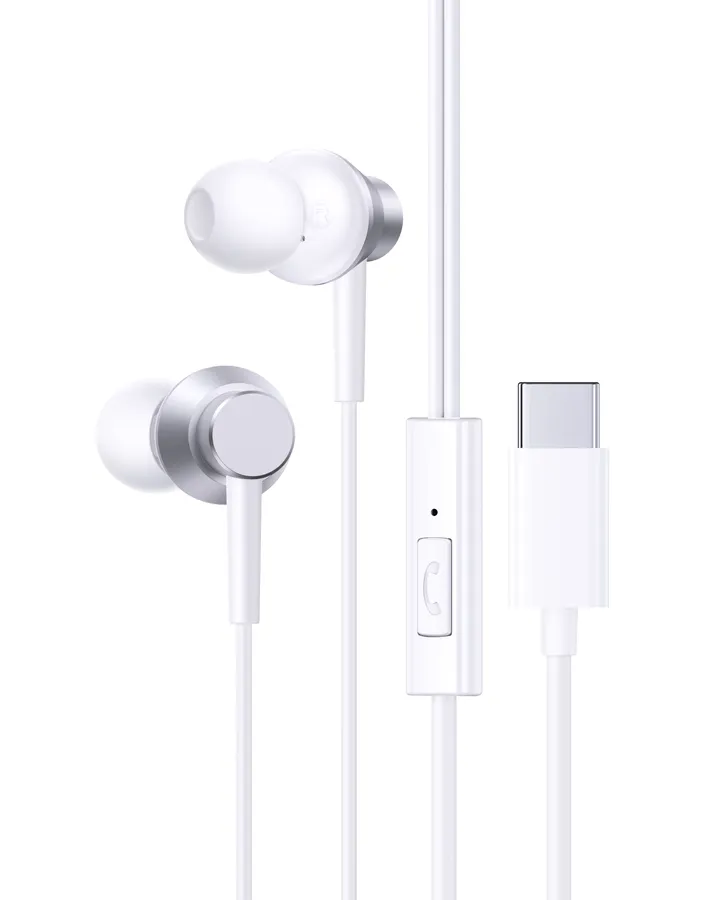 Casti Audio Baseus In-Ear cu fir Encok CZ11, UBS-C, microfon, Alb