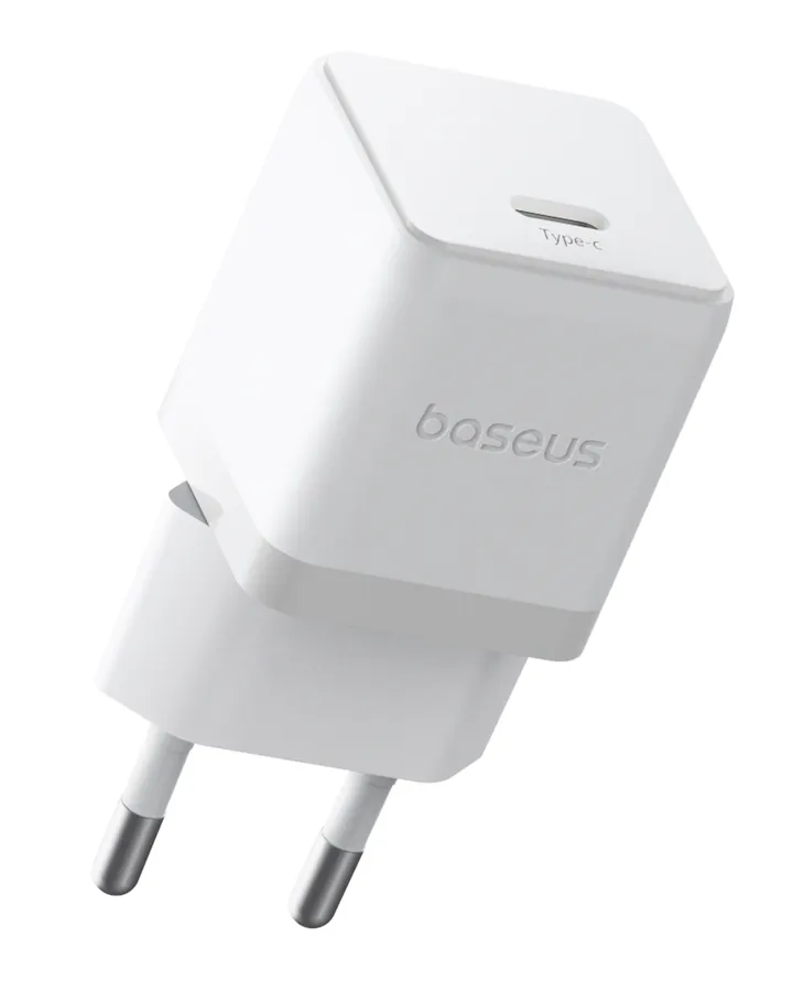 Incarcator de retea Baseus Palm 20W, 3A, 1x USB-C, cu cablu USB-C inclus, Alb