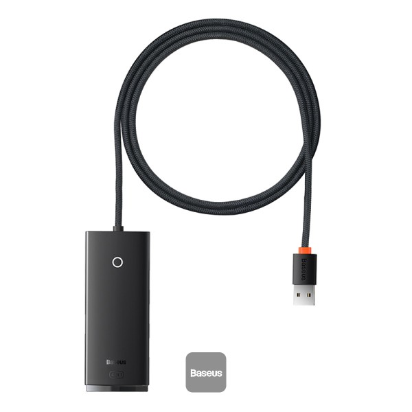 Hub Baseus Lite USB-A la 4x USB-A,1x USB-C, 1m, Negru