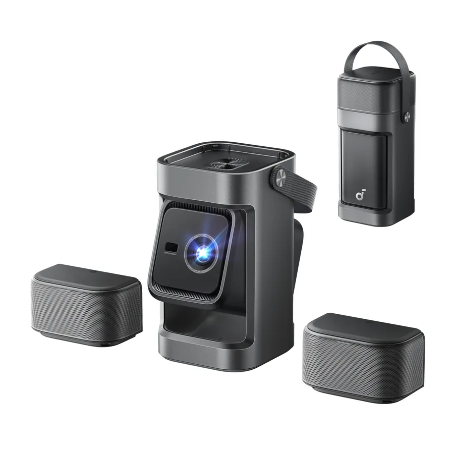 Proiector video Soundcore Nebula P1, GTV, 650 ANSI Lumeni, 1080P, 20W Truly 2.0 Surround Sound, Dolby Audio, Boxe detasabile, Negru