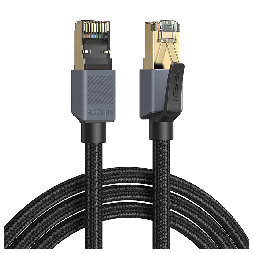 Cablu UGREEN Ethernet RJ45 la RJ45, Cat8 F/FTP, 40 Gbps, 2000 Mhz, 2m, Negru
