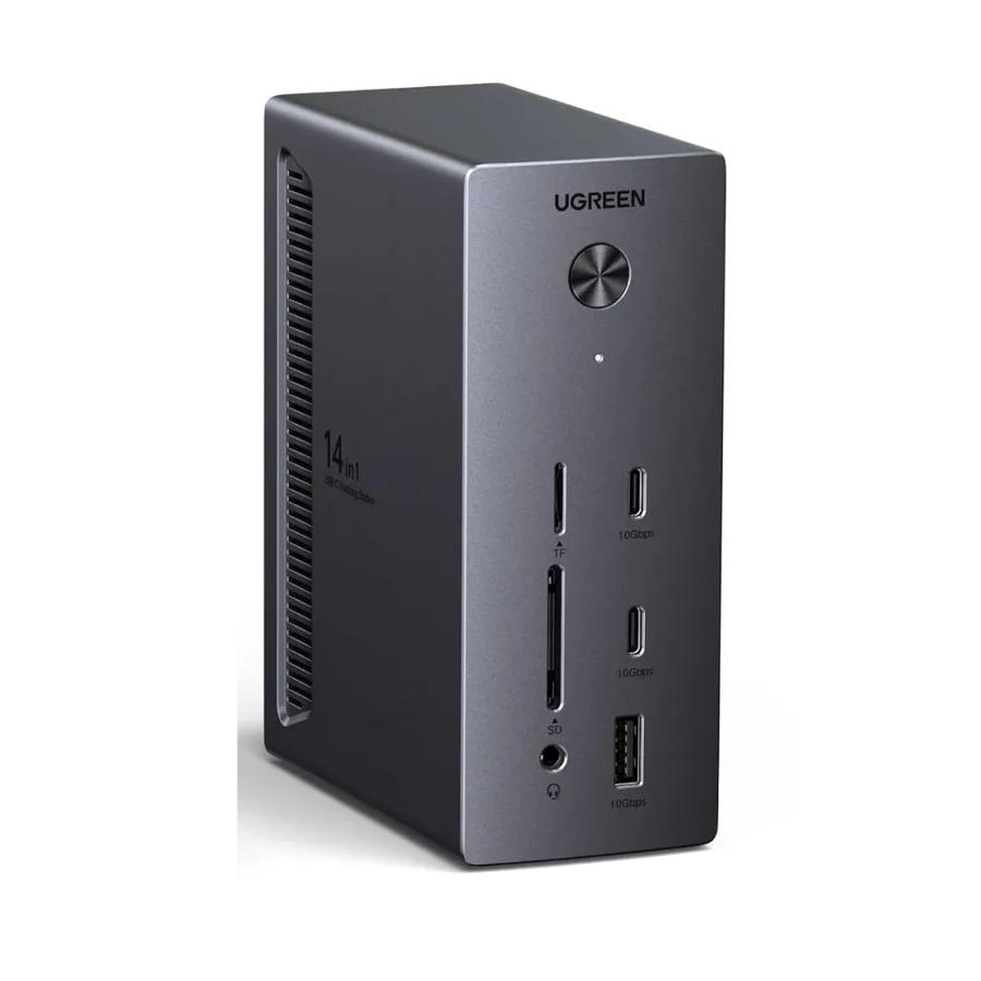 Docking Station UGREEN Revodok 314 14-in-1, 8K DP/ 4K HDMI, 100W PD, Gigabit Ethernet, SD/TF 3.0, 3.5mm Audio, Gri