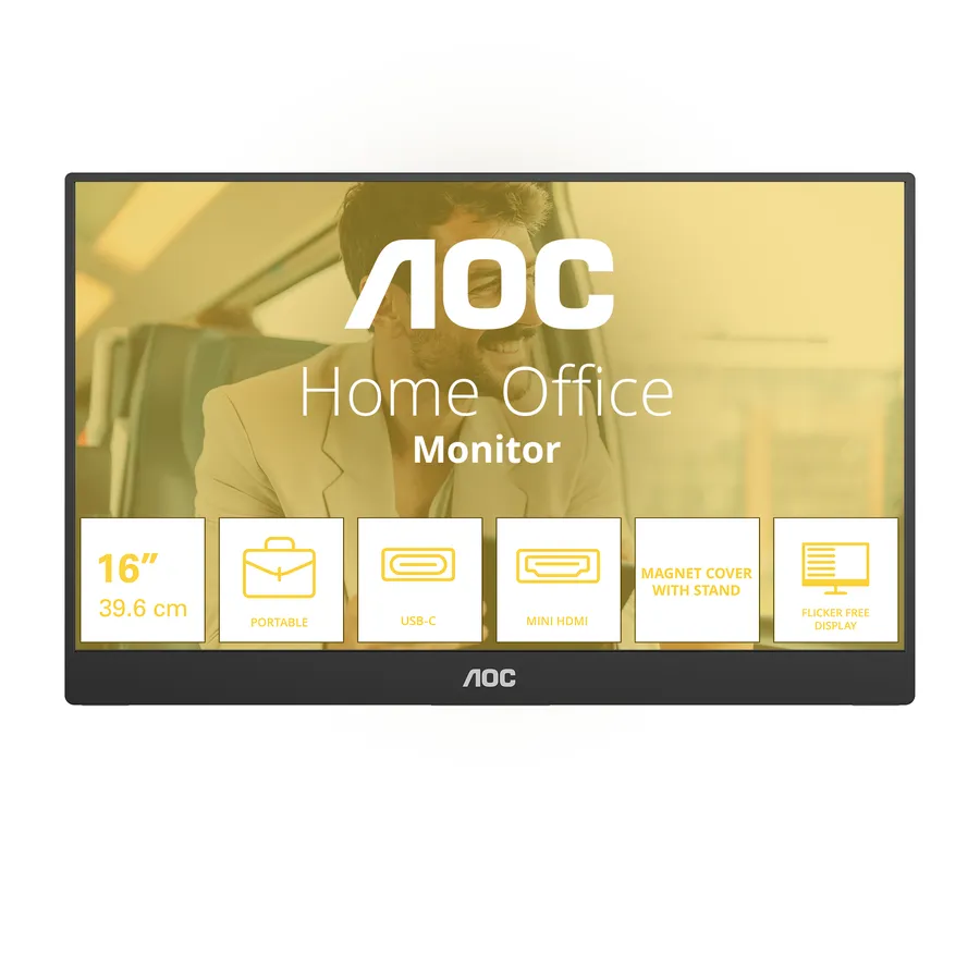 AOC 16T20E2 - 16 IN TRAGBARER M/USB-C ANSCHLUSS MINI HDMI LAUTSP