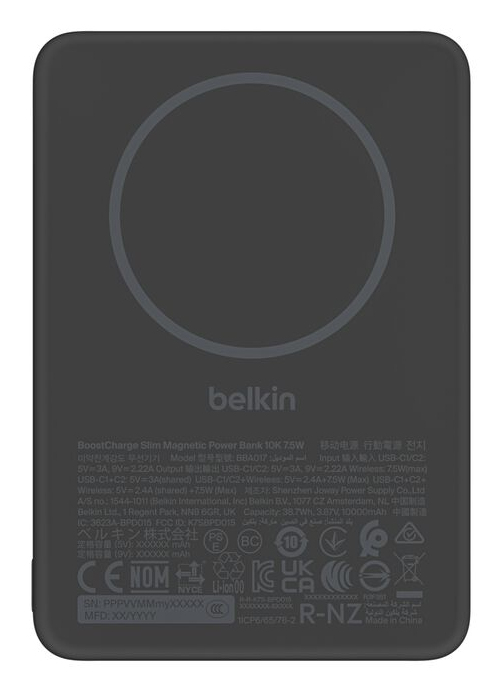 BOOSTCHARGE SLIM MAGN POWERBANK/BLACK / 10000MAH